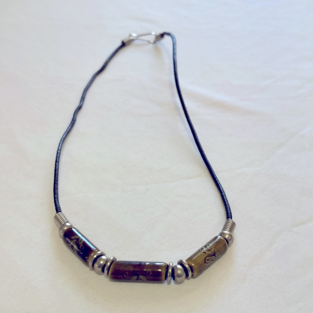 90’s Beautiful Vintage Glass Details Beads necklace. Boho, festival, chic